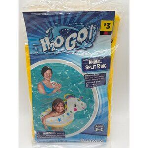 H2O Go Unicorn Inflatable Animal Split Swim Ring Ages 3-6 26"x19.7"x19.9" White